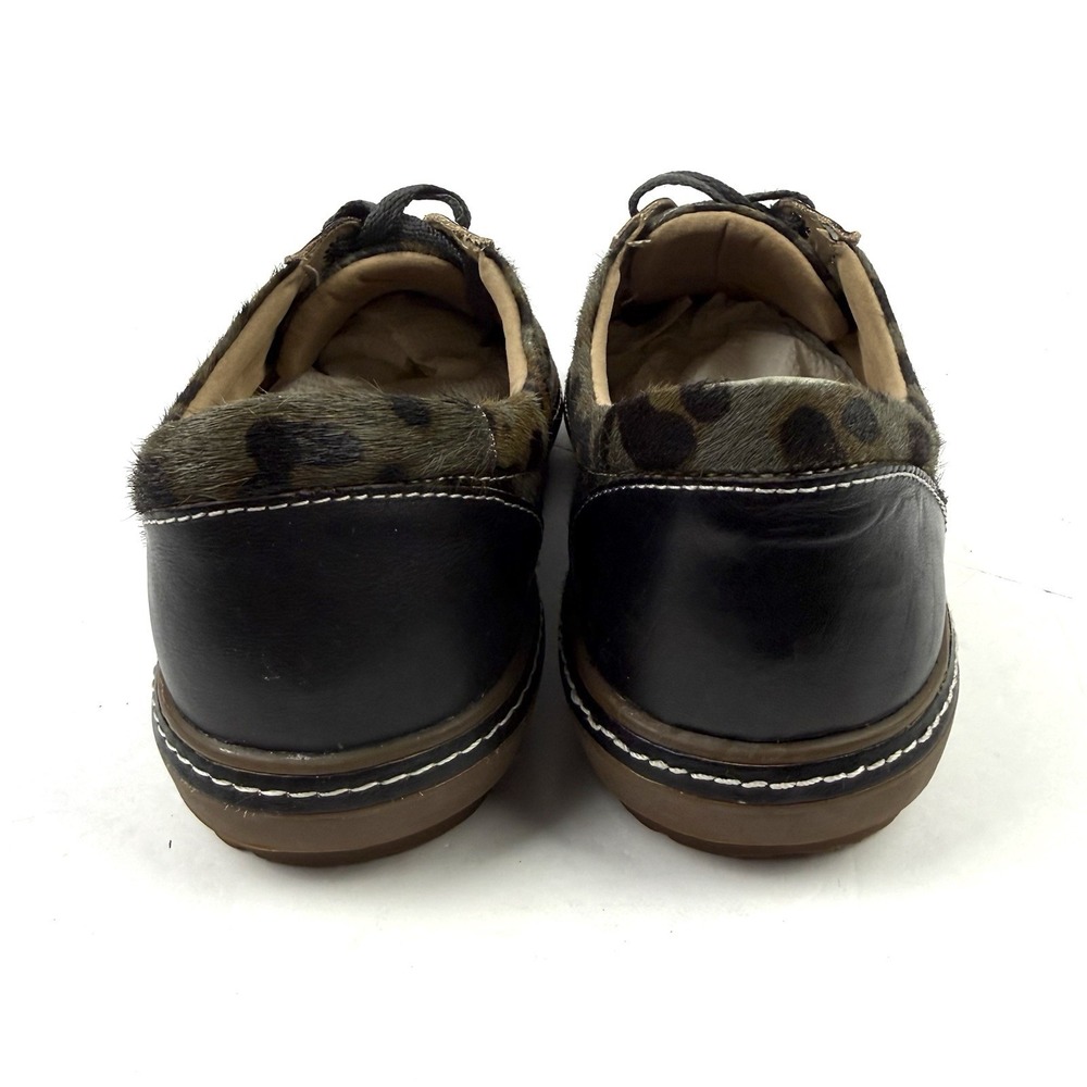 Spring Step L'Artiste Libbi Leopard Shoes 39 Whimsical Lace Up Animal Hair - Picture 4 of 8